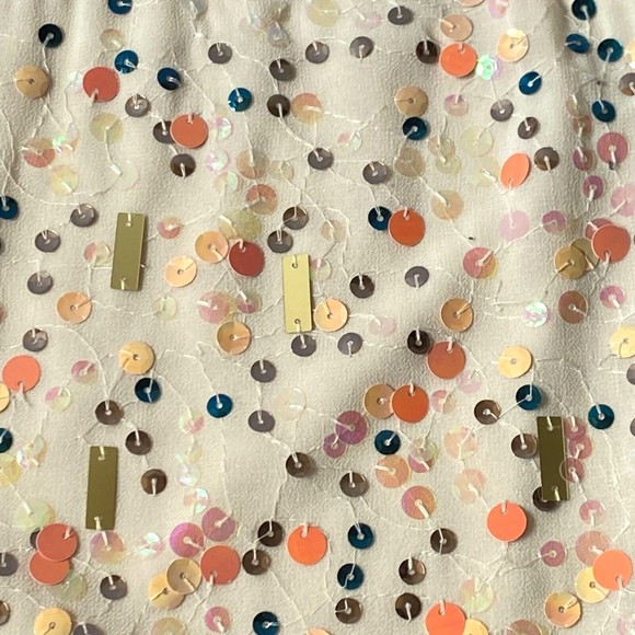 Express Tank Top Womens Small Cream with Multicolor Sequins Front Lined READ - Picture 10 of 12